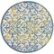 Homeroots 4 ft. Round Ivory & Blue Indoor & Outdoor Area Rug 385018 - alternate 1